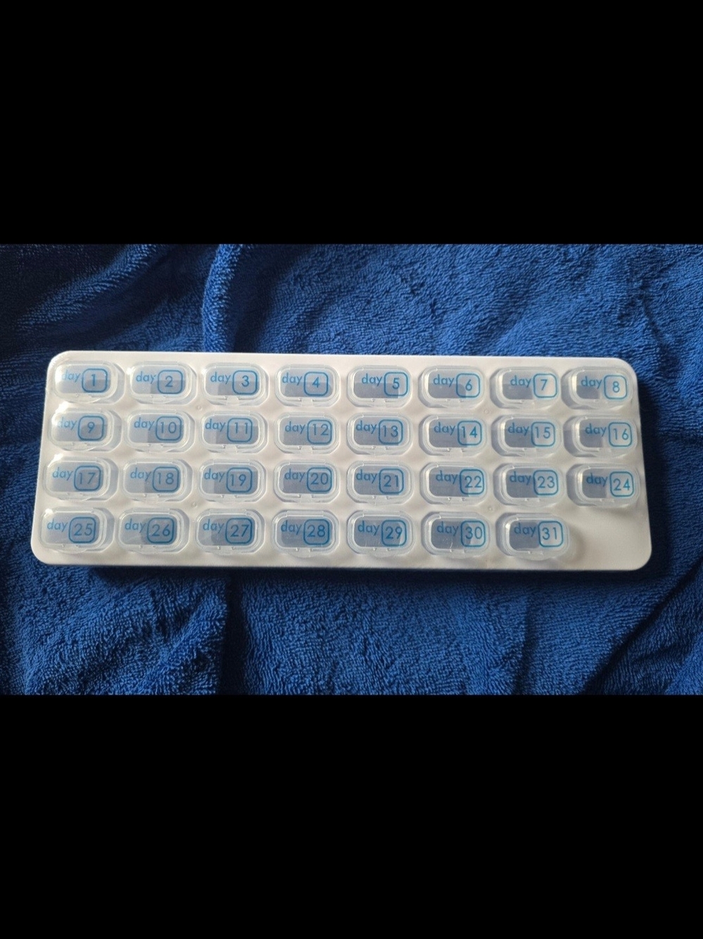 31-Day Pill Organizer Blue & Clear